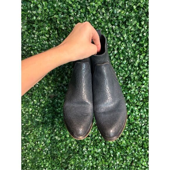 Free People Farylrobin Robby Boot Blue Crackle Leather Suede Mix - Sz 8 RARE - Picture 4 of 8
